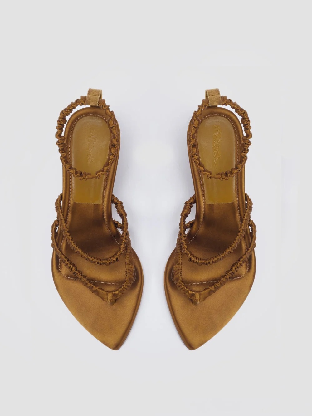 3.1 Philip Lim Satin Pointed-Toe Slingback Heels-Olive